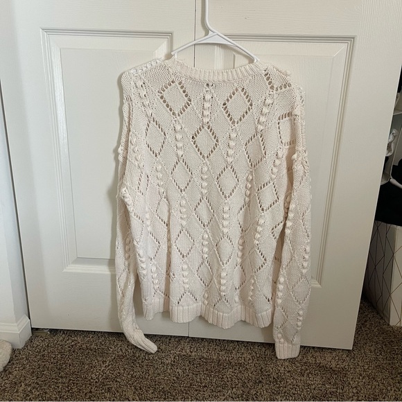 LOFT by Ann Taylor Knitted Crochet Sweater Drop Shoulder Size Small - Picture 2 of 5